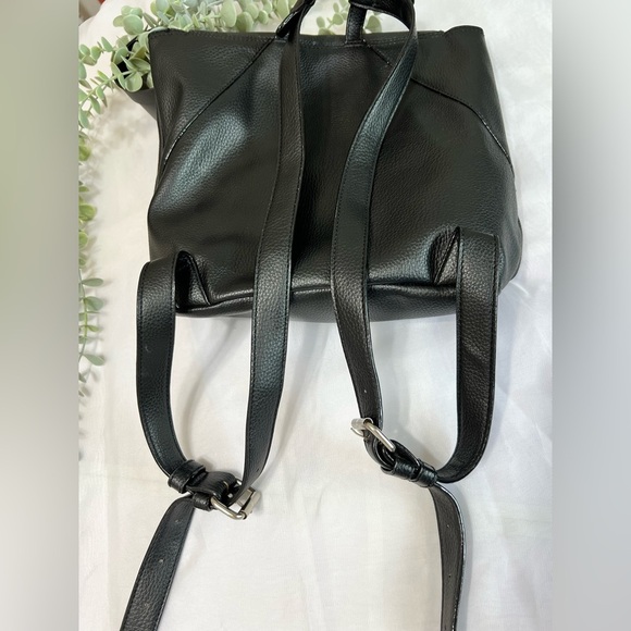 Anthropologie Sanctuary Black Pebble Leather Backpack - Picture 8 of 9